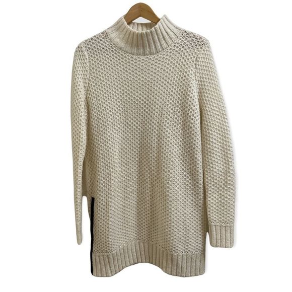 Banana Republic Sweaters - Banana Republic Long Waffle Knit Chunky Sweater Cream Large